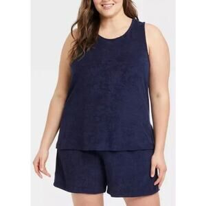A New Day Terry Tank Top Navy Blue Women’s 1X NWOT